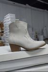Mida Shoes Akver Bej Deri Topuklu Kadın Bot 