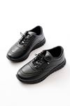 Mida Shoes K-504 Siyah Bağcıklı Desenli Günlük Spor Ayakkabı