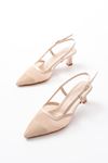 Mida Shoes İK-607 Bej Günlük Fileli Arkası Açık Topuklu Bayan Ayakkabı