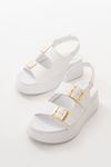 Mida Shoes 24422-1185 Beyaz Dolgu Topuk Kadın Sandalet