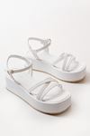 Mida Shoes 861-1016 Beyaz Dolgu Kadın Sandalet