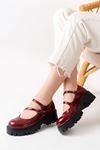 Mida Shoes 868-756 Bordo Rugan Günlük Yüksek Tabanlı Loafer Ayakkabı