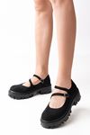 Mida Shoes 868-756 Siyah Süet Günlük Yüksek Tabanlı Loafer Ayakkabı
