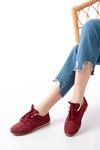 Mida Shoes RS-01 Bordo Süet İnce Taban Günlük Spor Ayakkabı