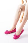 Mida Shoes 6101 Fuşya Süet Fiyonklu Günlük Kadın Babet