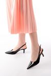 Mida Shoes ST-1152 Siyah Rugan Günlük Topuklu Kadın Ayakkabı