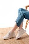 Mida Shoes DM-501 Bej Bağcıklı Failon Taban Günlük Spor Ayakkabı