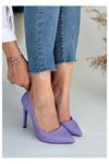 Mida Shoes Hillar Lila Cilt Stiletto Ayakkabı