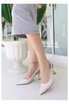 Mida Shoes Zalin Bej Rugan Topuklu Ayakkabı