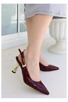 Mida Shoes Zalin Bordo Rugan Topuklu Ayakkabı