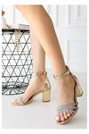Mida Shoes Ossu Gold Rugan Topuklu Ayakkabı