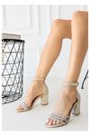 Mida Shoes Ossu Vizon Saten Topuklu Ayakkabı