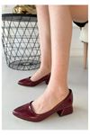 Mida Shoes Desniy Bordo Rugan Topuklu Ayakkabı