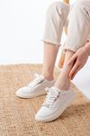 Mida Shoes P-910 Beyaz Bağcıklı Taban Dikişli Günlük Kadın Spor