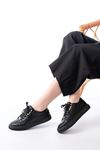 Mida Shoes P-910 Siyah Bağcıklı Taban Dikişli Günlük Kadın Spor