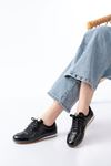 Mida Shoes M-1009 Siyah Rugan Bağcıklı Günlük Kadın Spor