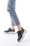 Mida Shoes F-329 Siyah Günlük Bağcıklı Beyaz Tabanlı Yazlık Spor Ayakkabı