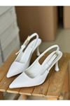 Mida Shoes RP021 Beyaz Kadın Topuklu Ayakkabı