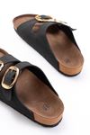 Mida Shoes P-101 Siyah Günlük Birkenstock Kadın Terlik