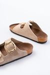 Mida Shoes P-101 Bej Günlük Birkenstock Kadın Terlik