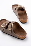 Mida Shoes P-101 Vizon Günlük Birkenstock Kadın Terlik