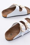 Mida Shoes P-101 Beyaz Günlük Birkenstock Kadın Terlik