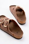 Mida Shoes P-101 Taba Günlük Birkenstock Kadın Terlik