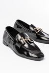 Mida Shoes Bonnie Siyah Rugan Tokalı Kadın Babet