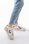Mida Shoes SV-01 Beyaz Leopar Desenli Bağcıklı Kadın Spor Ayakkabı