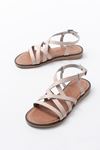 Mida Shoes 205-017 Bej Ortopedik Hakiki Deri Kadın Sandalet