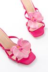 Mida Shoes S-622 Fuşya Orkide Detaylı İnce Topuklu Kadın Terlik