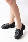 Mida Shoes 745-773 Siyah Günlük Yüksek Tabanlı Loafer Ayakkabı